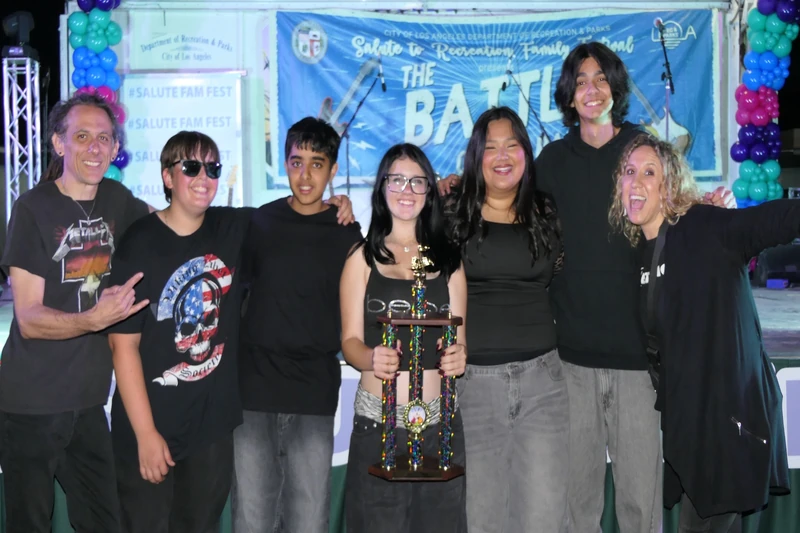 SoundCheck Music School Owners With Battle of The Bands Winner The Silence